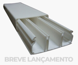 Canaleta X de PVC branca da Guinner, em breve lançamento, ideal para divisões internas